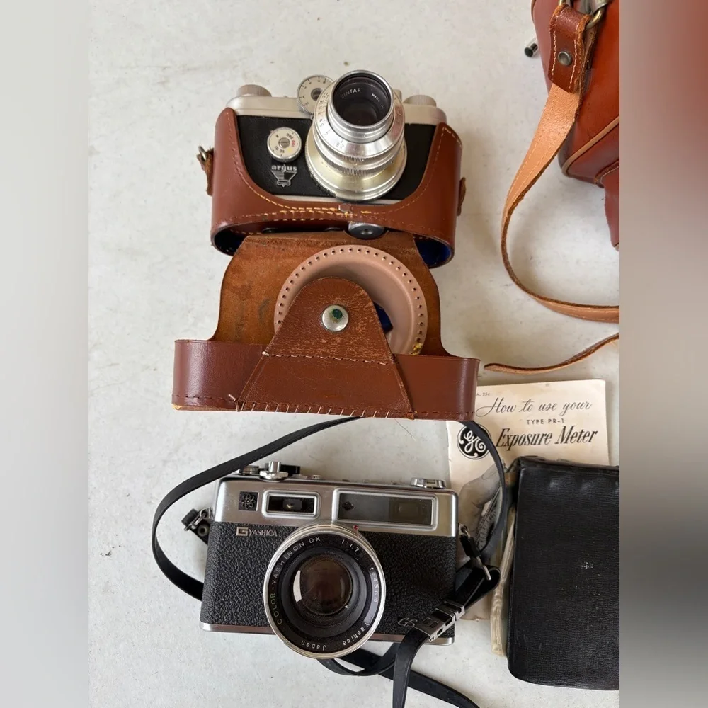 Vintage GE Exposure Meter with Brown Leather Case